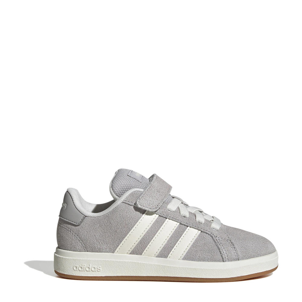 Grijs en witte jongens en meisjes adidas Sportswear Grand Court 00s sneakers van leer,textiel met veters