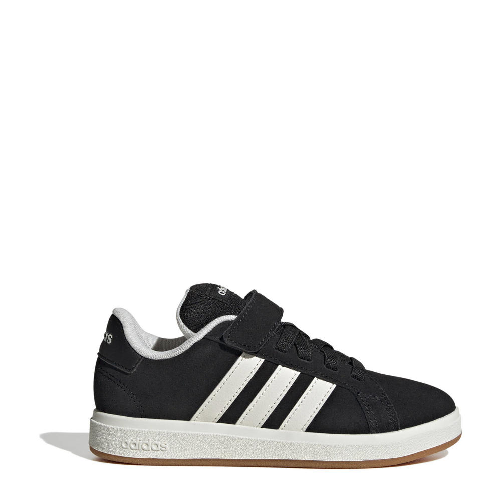 Zwart en witte jongens en meisjes adidas Sportswear Grand Court 00s sneakers van leer,textiel met veters
