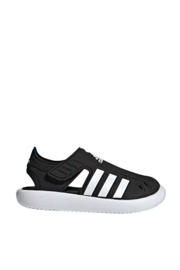 thumbnail: Zwarte jongens en meisjes adidas Sportswear Water Sandal waterschoenen van rubber met klittenband en logo