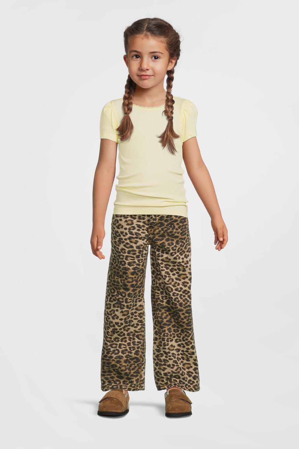 NAME IT MINI T-shirt rib gebreid lichtgeel