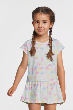 A-lijn jurk wit/roze/multicolor