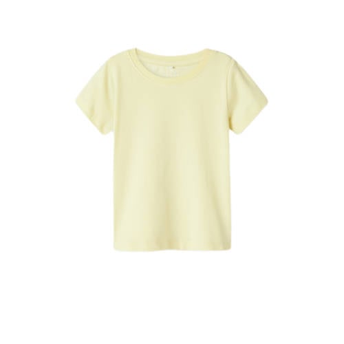 NAME IT MINI T-shirt lichtgeel Meisjes Stretchkatoen Ronde hals Effen - maat 98 afbeelding