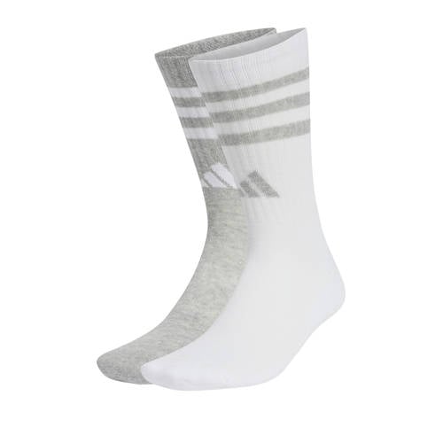 adidas Performance sokken - set van 2 wit/grijs Jongens/Meisjes Katoen