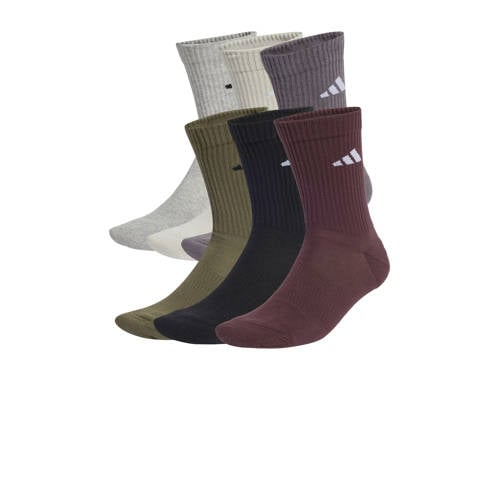 adidas Performance sportsokken multi- set van 6 Rood Jongens/Meisjes Katoen