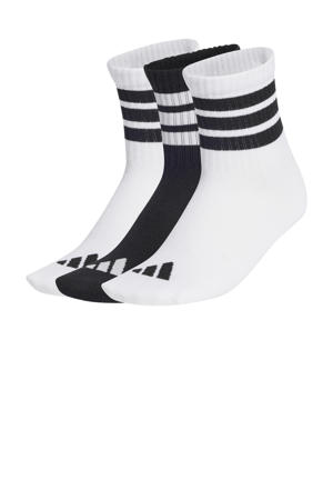 sportsokken - set van 3 wit/zwart