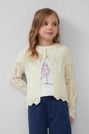 gebreid vest ecru ajour