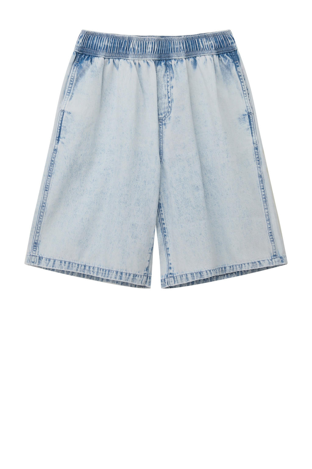 Light blue denim jongens s.Oliver loose short van denim met regular waist, elastische tailleband en effen