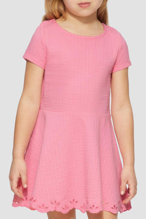 korte jurk broderie roze
