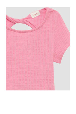 korte jurk broderie roze