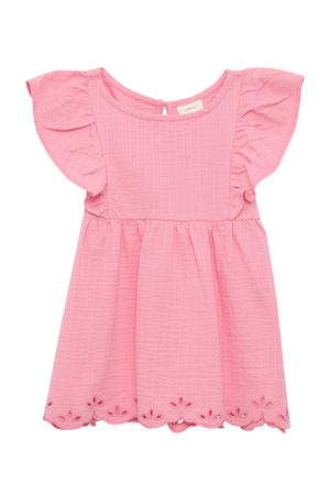 mouwloze top broderie
