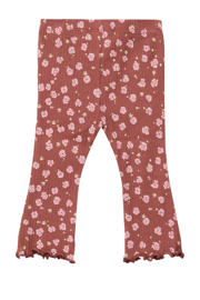 thumbnail: Terra en roze meisjes s.Oliver legging van stretchkatoen met elastische tailleband en bloemenprint