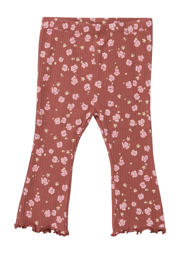 thumbnail: Terra en roze meisjes s.Oliver legging van stretchkatoen met elastische tailleband en bloemenprint