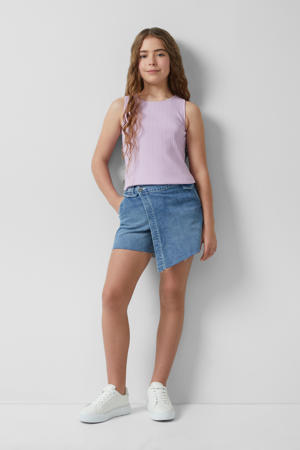 mouwloze top lichtroze