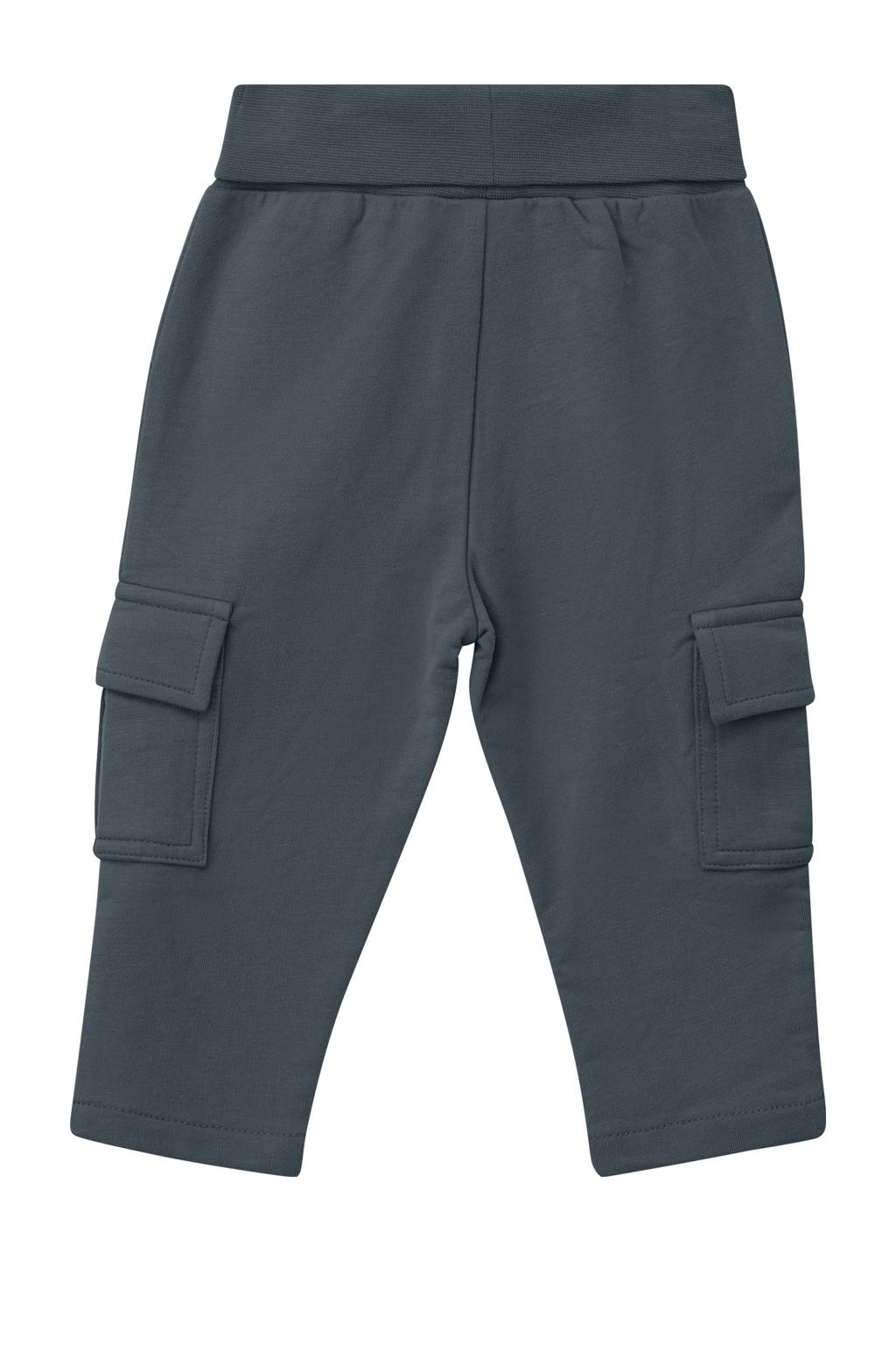 Grijze jongens s.Oliver casual broek van stretchkatoen met elastische tailleband en effen