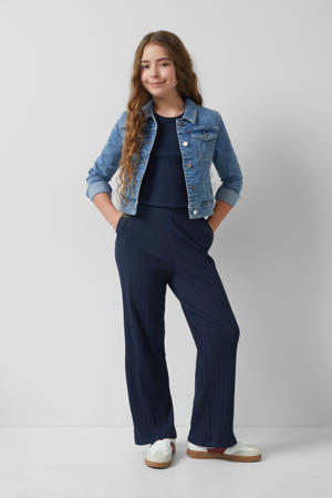mouwloze top donkerblauw
