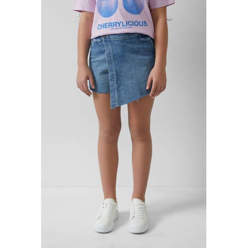 s.Oliver spijkerrok medium blue denim Blauw Meisjes Stretchdenim Effen