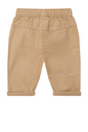 thumbnail: Beige jongens s.Oliver casual broek van katoen met elastische tailleband met koord en effen