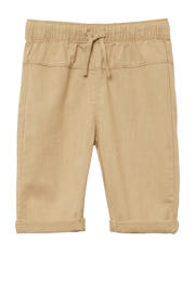 thumbnail: Beige jongens s.Oliver casual broek van katoen met elastische tailleband met koord en effen