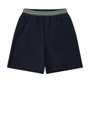 thumbnail: Donkerblauwe jongens s.Oliver casual short van stretchkatoen met elastische tailleband en effen