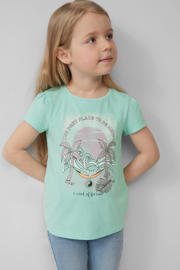thumbnail: s.Oliver T-shirt turquoise met glitter