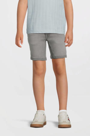 slim denim short grey denim