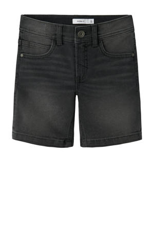 slim denim short grey denim