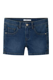thumbnail: Dark blue denim meisjes NAME IT KIDS slim short dark blue van denim met effen
