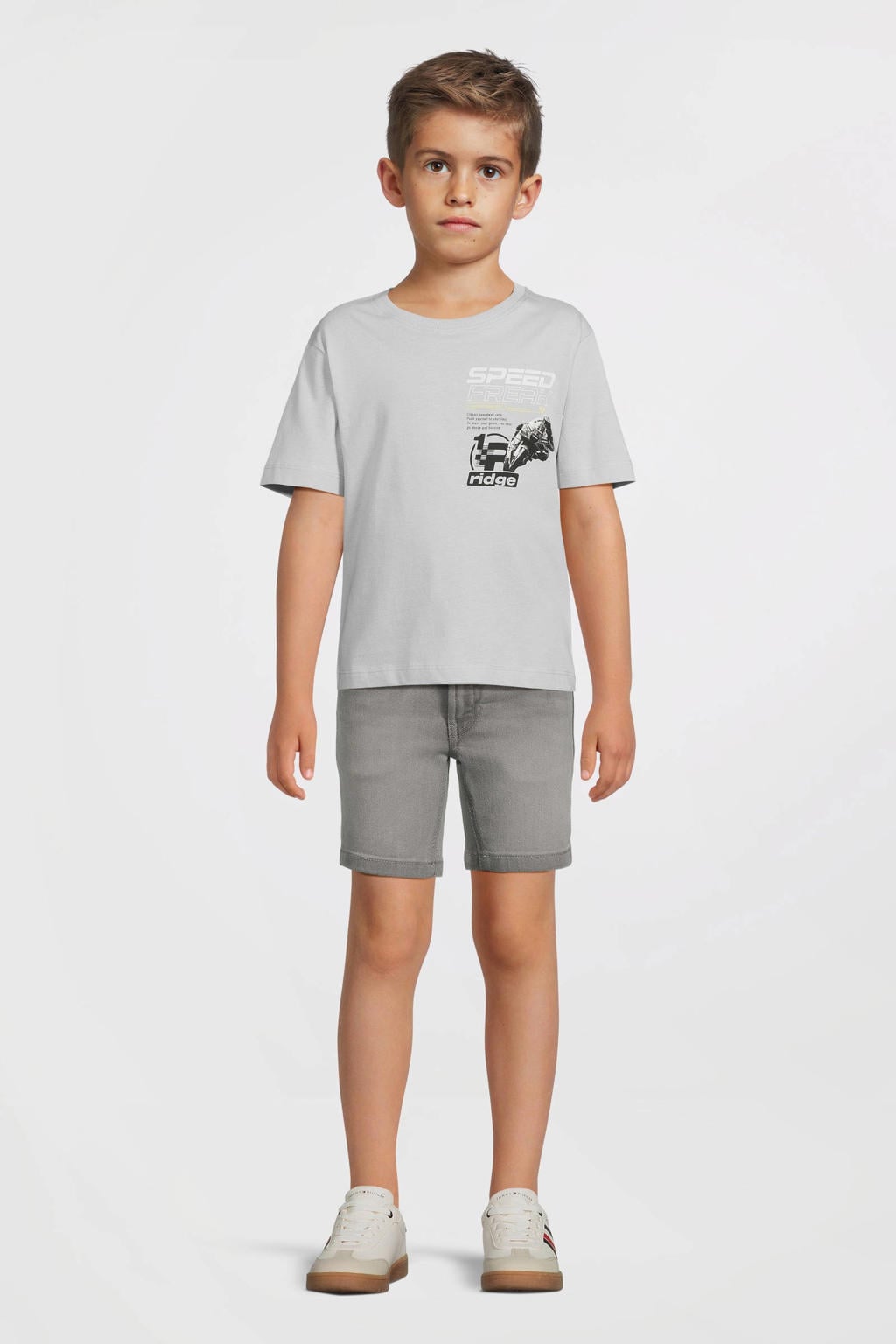 NAME IT KIDS T-shirt met backprint lichtblauw