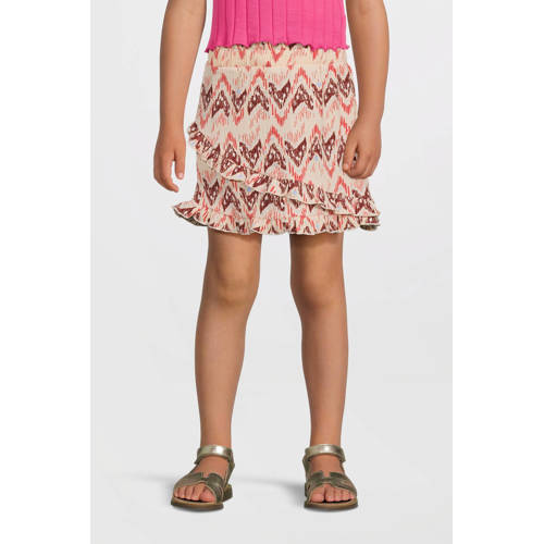 NAME IT KIDS wikkelrok beige Meisjes Polyester All over print