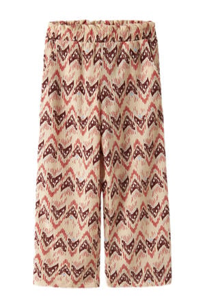 wide leg casual broek beige