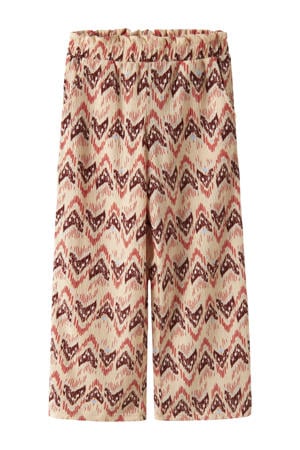 wide leg casual broek beige