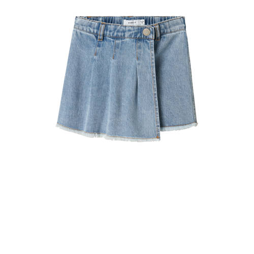 NAME IT MINI denim spijkerrok medium blue denim Blauw Effen - maat 98 afbeelding