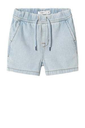 denim relaxed denim short light blue denim