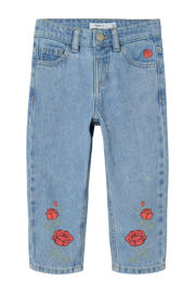 thumbnail: Light blue denim meisjes NAME IT MINI mom fit jeans van denim met regular waist en drukknoopsluiting