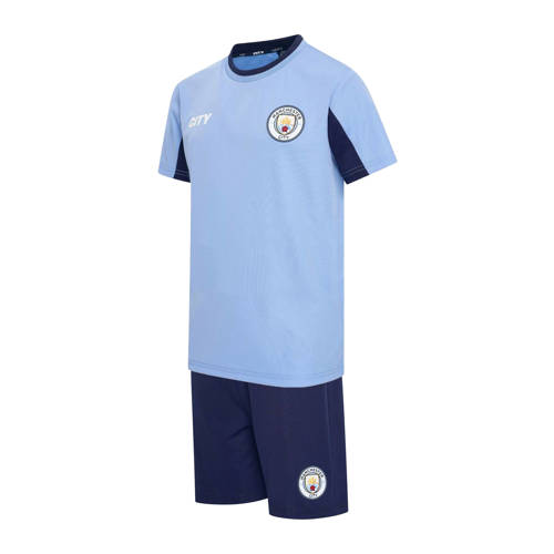Manchester City T-shirt + short donkerblauw/lichtblauw Sportset Jongens/Meisjes Polyester Ronde hals - maat 164 afbeelding