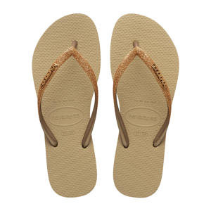 Slim  teenslippers zand