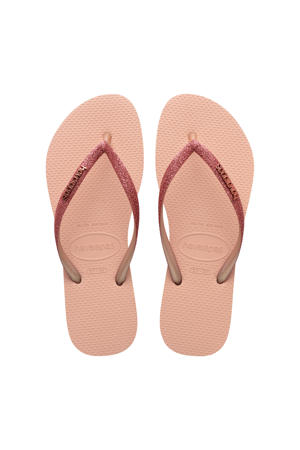 Slim teenslippers roze