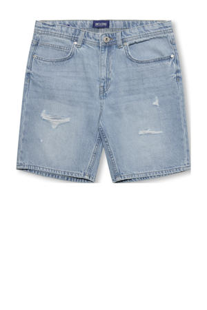 denim straight short light blue denim