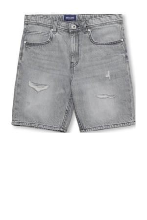 straight denim short grey denim