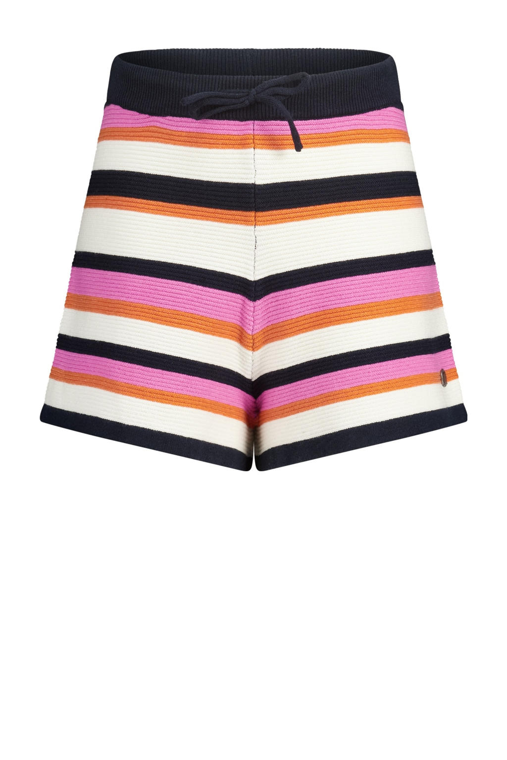 Roze, wit en donkerblauwe meisjes America Today sweatshort van katoen met elastische tailleband en strepenprint