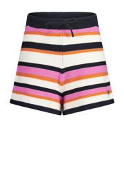 thumbnail: Roze, wit en donkerblauwe meisjes America Today sweatshort van katoen met elastische tailleband en strepenprint