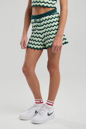 sweatshort groen/wit