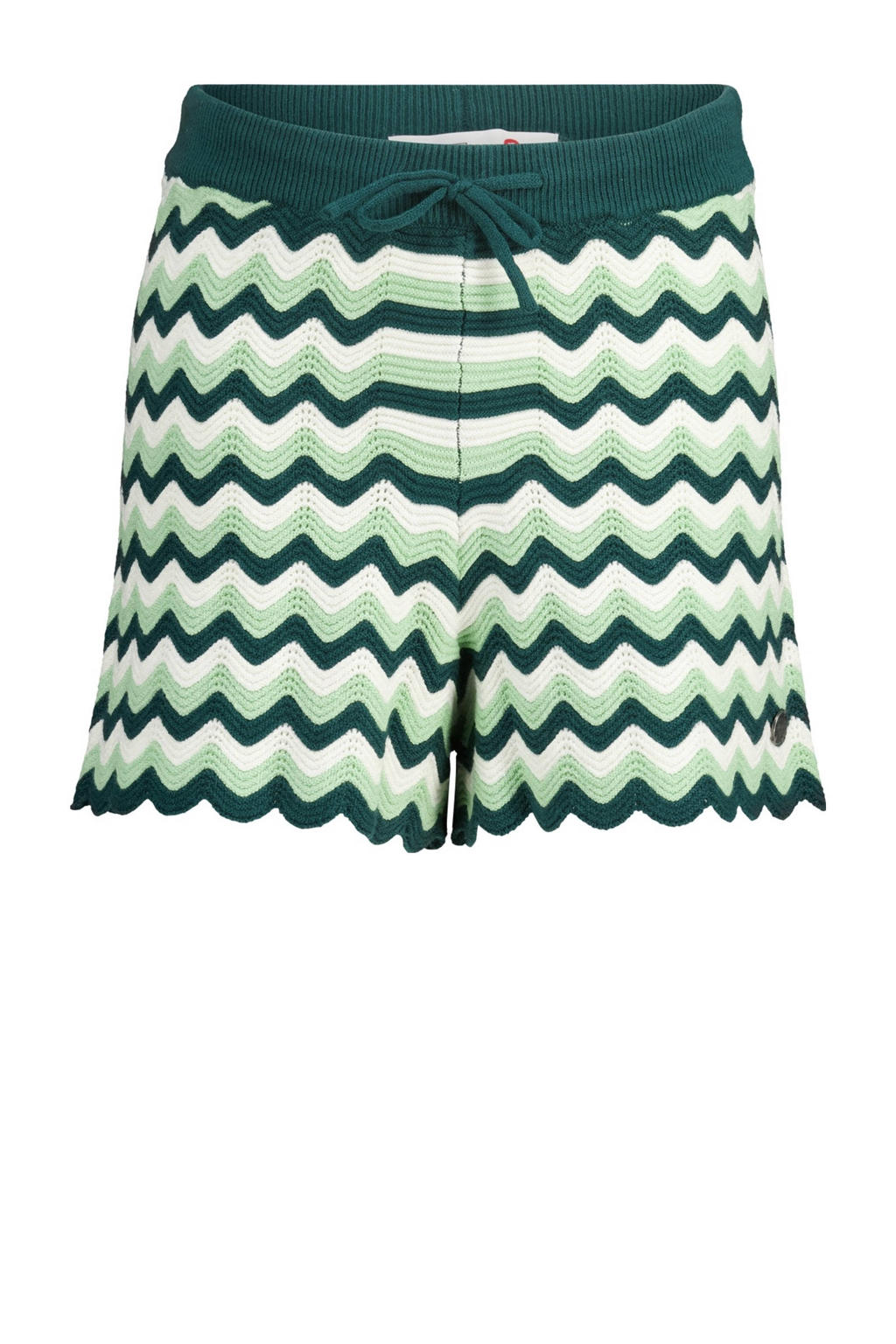 Groen en witte meisjes America Today sweatshort van katoen met elastische tailleband en strepenprint