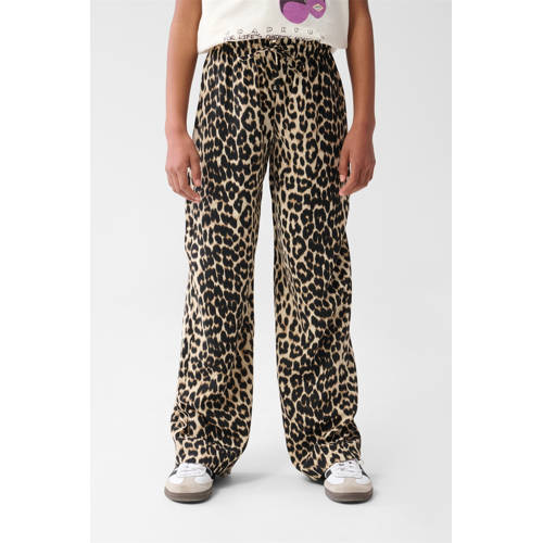 Shoeby wide leg palazzo broek bruin Meisjes Polyester Dierenprint - maat 158/164 afbeelding