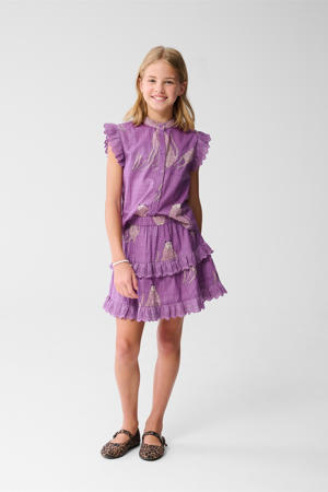 blouse paars broderie