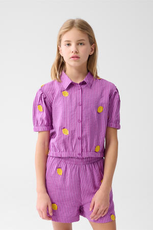 blouse paars met pailletten