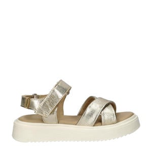 leren sandalen goud