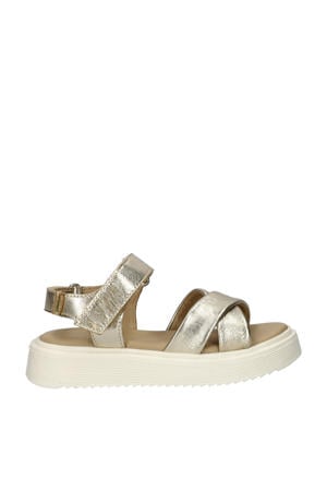 leren sandalen goud
