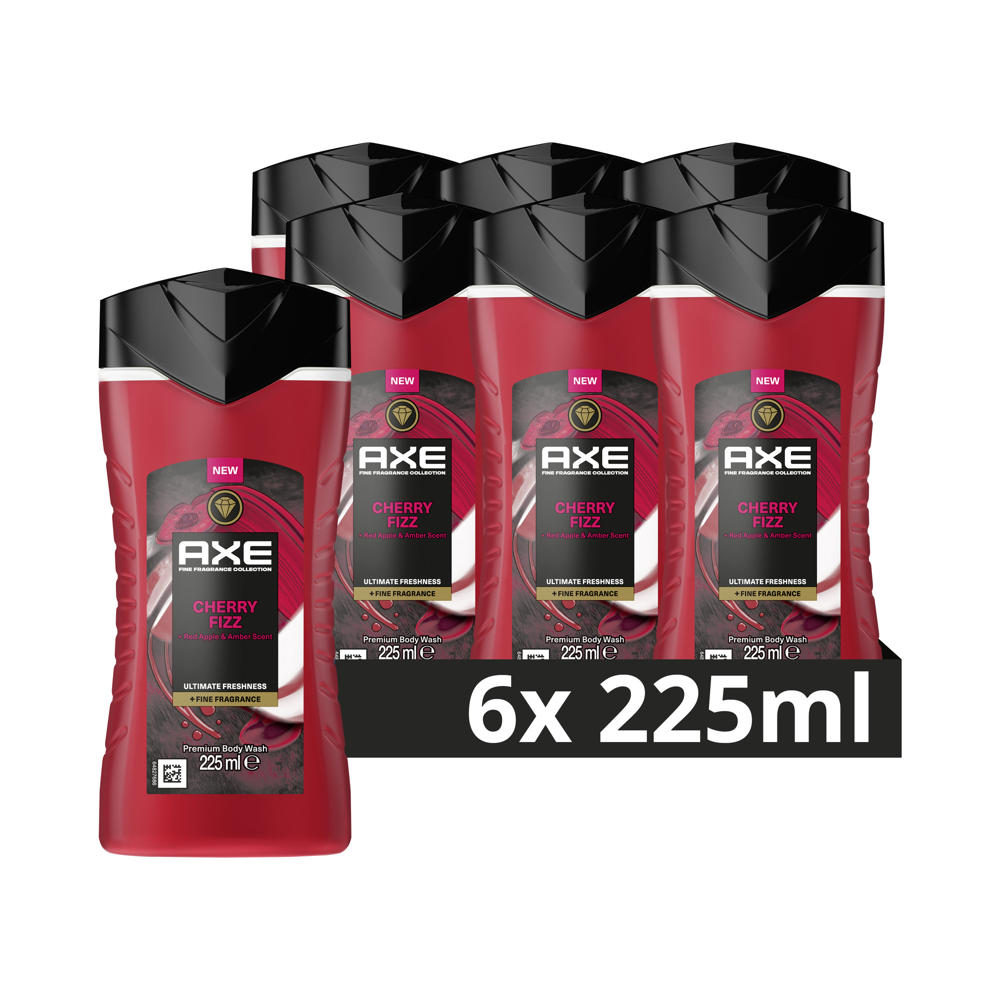 Axe Fine Fragrance Collection Cherry Fizz douchegel - 6 x 225 ml Voordeelverpakking