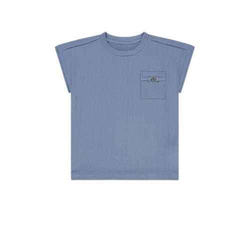 NIK&NIK T-shirt blauw Meisjes Polyester Ronde hals Effen - maat 140 afbeelding